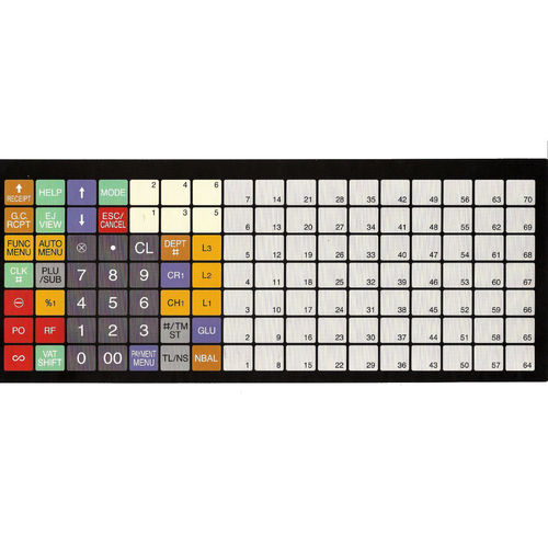 Original Tastaturblatt für Kasse Sharp XE-A217